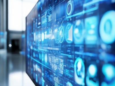 商务风格的视觉盛宴，蓝白动态商务PPT