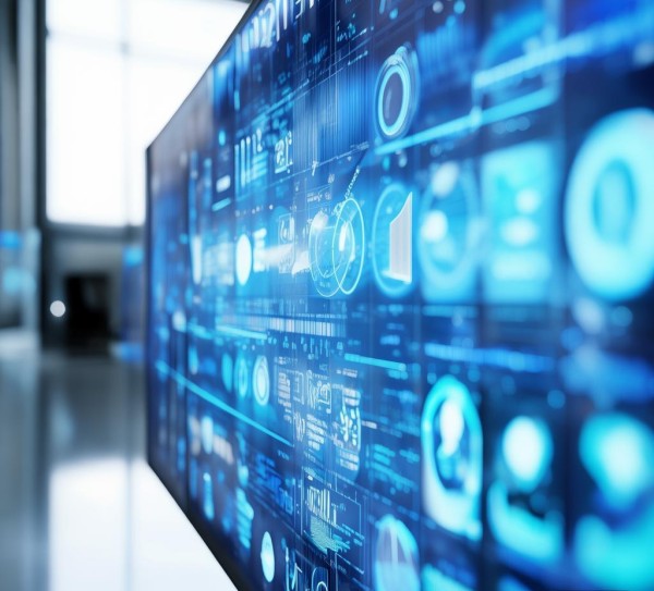 商务风格的视觉盛宴，蓝白动态商务PPT